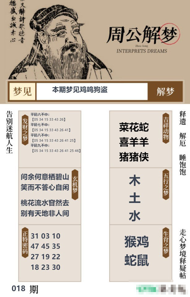 018期周公解梦贴[图]